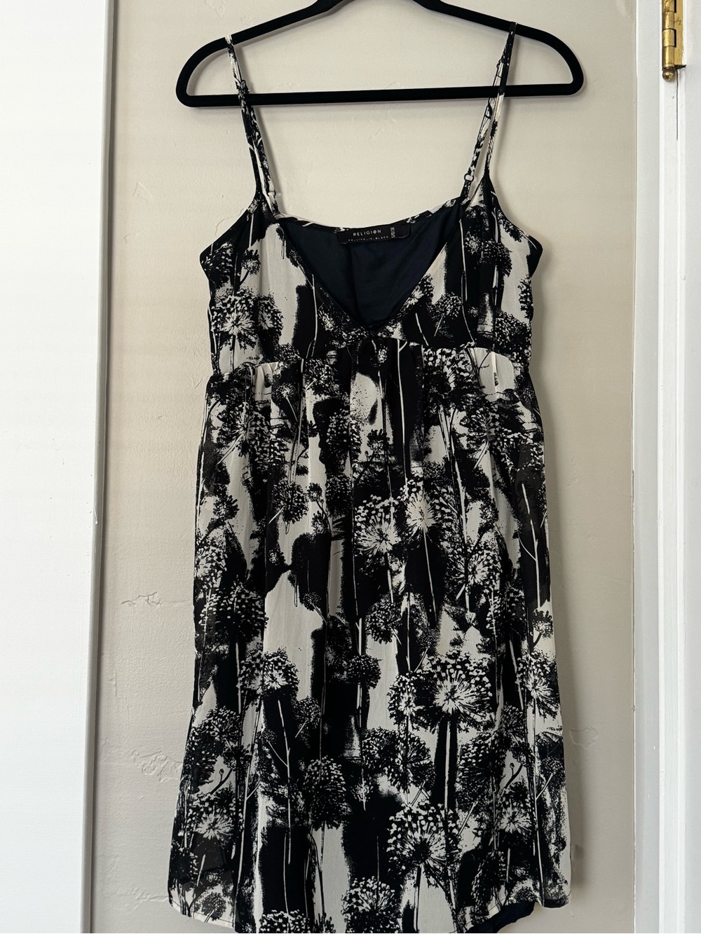 RELIGION Black & White Floral Mini Dress